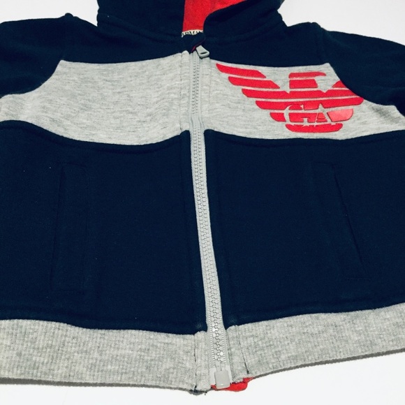 ARMANI BABY NAVY / GREY LOGO TRACKSUIT - Picture 2 of 8